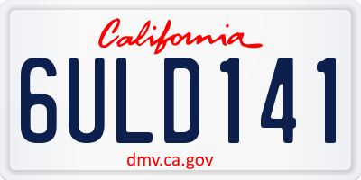 CA license plate 6ULD141