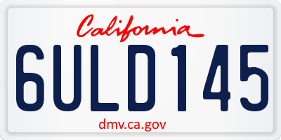 CA license plate 6ULD145