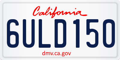 CA license plate 6ULD150