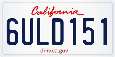 CA license plate 6ULD151
