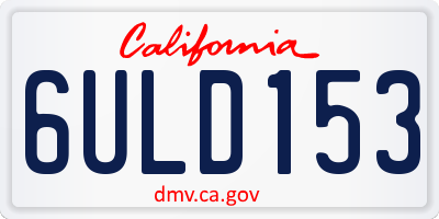 CA license plate 6ULD153