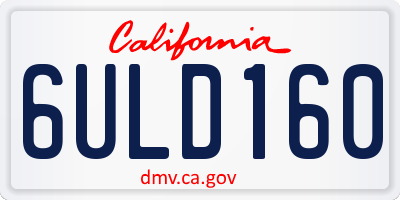 CA license plate 6ULD160