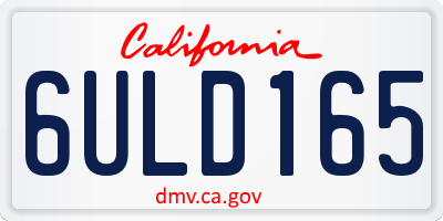 CA license plate 6ULD165