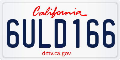 CA license plate 6ULD166