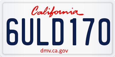 CA license plate 6ULD170