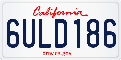 CA license plate 6ULD186