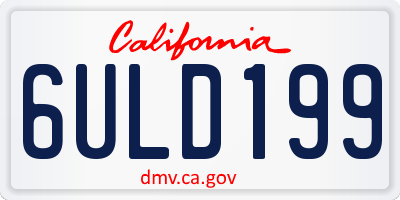 CA license plate 6ULD199