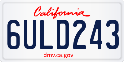 CA license plate 6ULD243