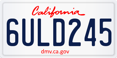 CA license plate 6ULD245