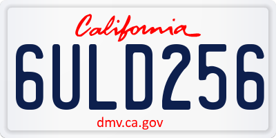 CA license plate 6ULD256
