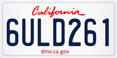 CA license plate 6ULD261