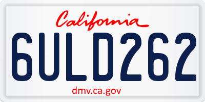 CA license plate 6ULD262