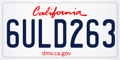 CA license plate 6ULD263