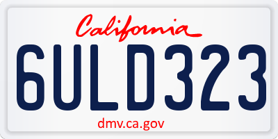 CA license plate 6ULD323