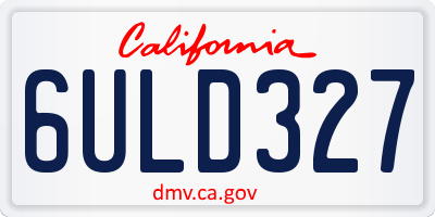 CA license plate 6ULD327