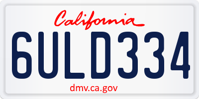 CA license plate 6ULD334