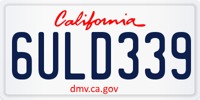 CA license plate 6ULD339