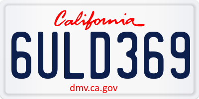 CA license plate 6ULD369