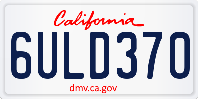 CA license plate 6ULD370