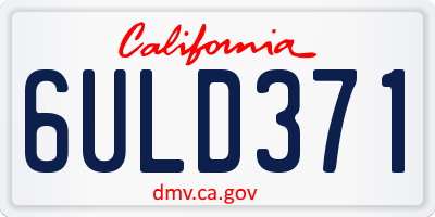 CA license plate 6ULD371
