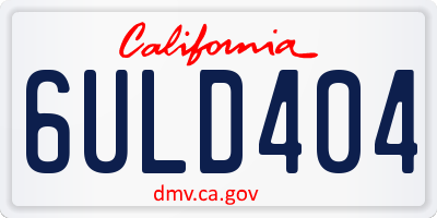 CA license plate 6ULD404