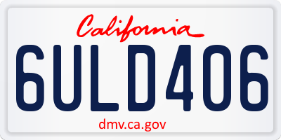 CA license plate 6ULD406