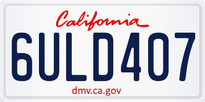 CA license plate 6ULD407