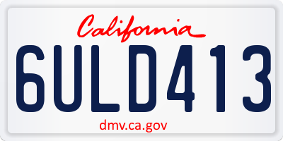 CA license plate 6ULD413