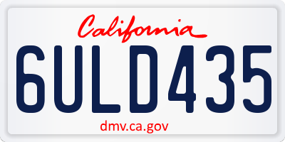 CA license plate 6ULD435