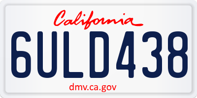 CA license plate 6ULD438