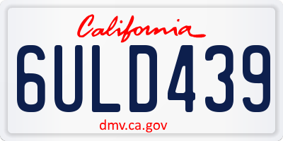 CA license plate 6ULD439