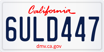 CA license plate 6ULD447