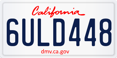 CA license plate 6ULD448