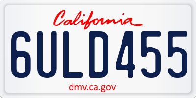 CA license plate 6ULD455
