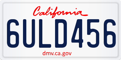 CA license plate 6ULD456