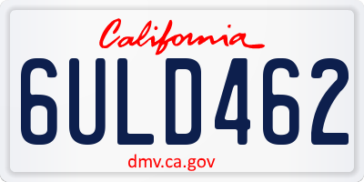 CA license plate 6ULD462