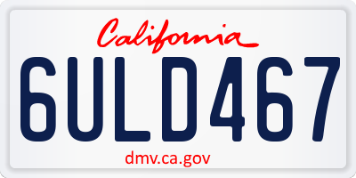 CA license plate 6ULD467