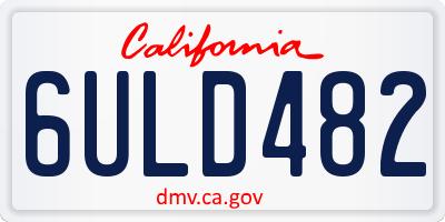 CA license plate 6ULD482
