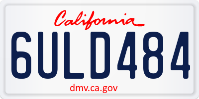 CA license plate 6ULD484
