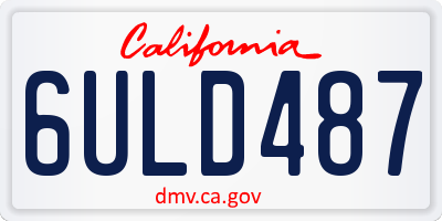 CA license plate 6ULD487