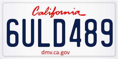 CA license plate 6ULD489