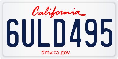 CA license plate 6ULD495
