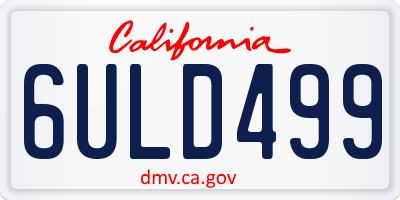 CA license plate 6ULD499