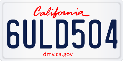 CA license plate 6ULD504