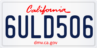CA license plate 6ULD506