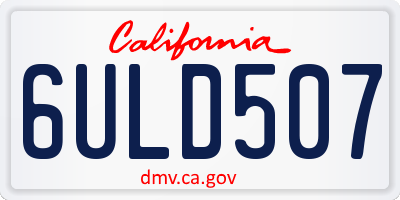 CA license plate 6ULD507