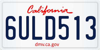 CA license plate 6ULD513