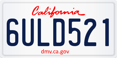 CA license plate 6ULD521
