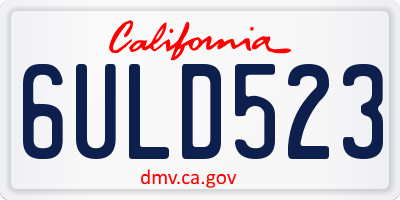 CA license plate 6ULD523
