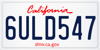 CA license plate 6ULD547
